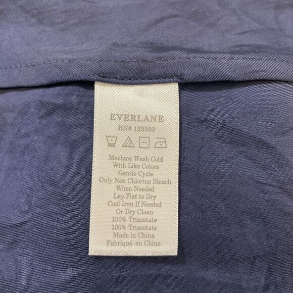 Everlane Midnight Navy Lightweight Short Sleeve V-Neck Knee Length Dress Size 2 - Picture 10 of 10